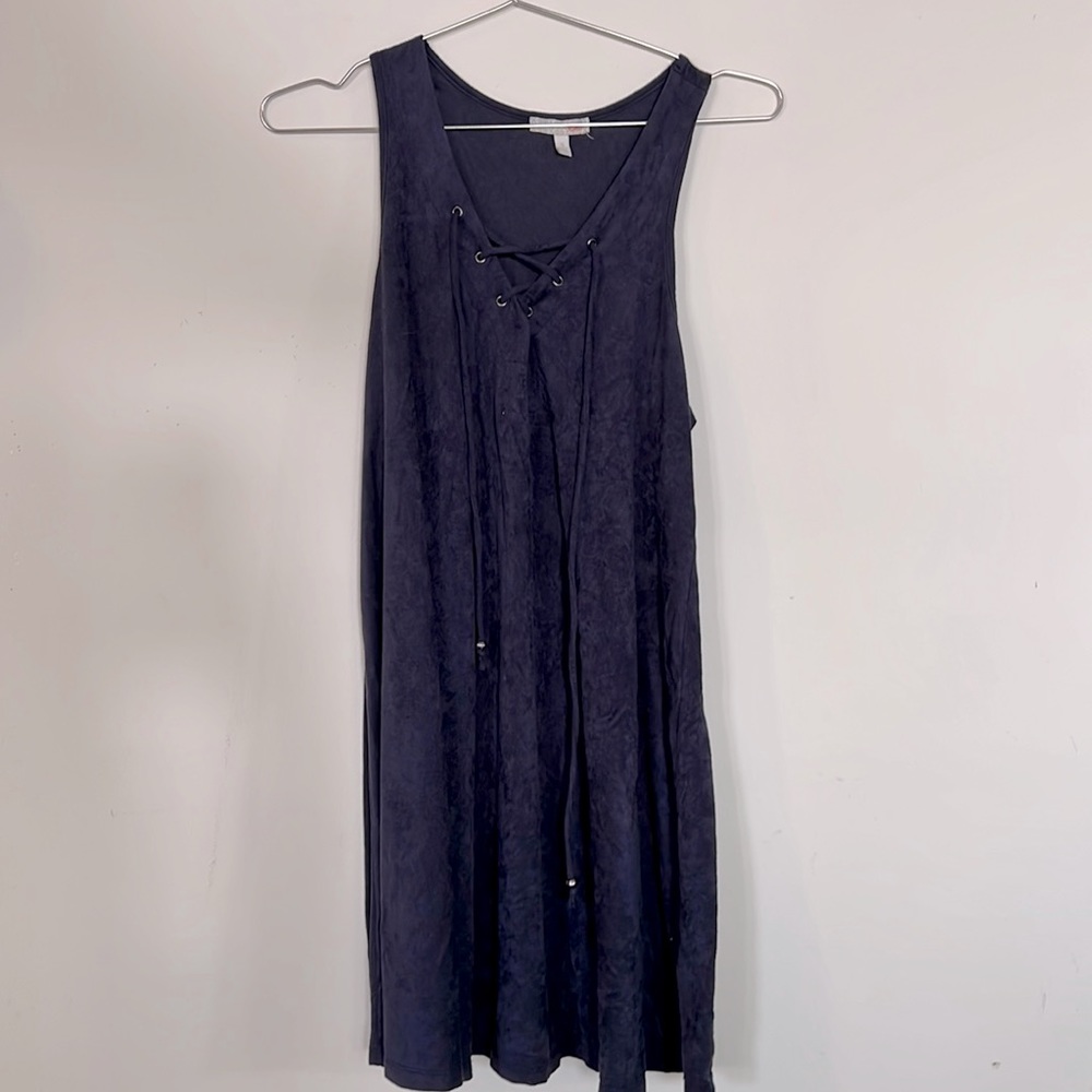 Blue velvet dress